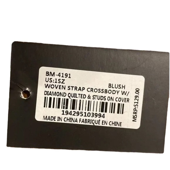 NWT 🚫CallOuts🚫Badgley Mishka Pink Blush Quilted Crossbody with studs - Picture 3 of 14